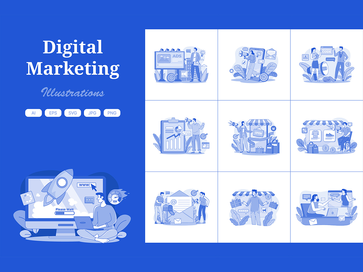 M675_ Digital Marketing Illustration Pack
