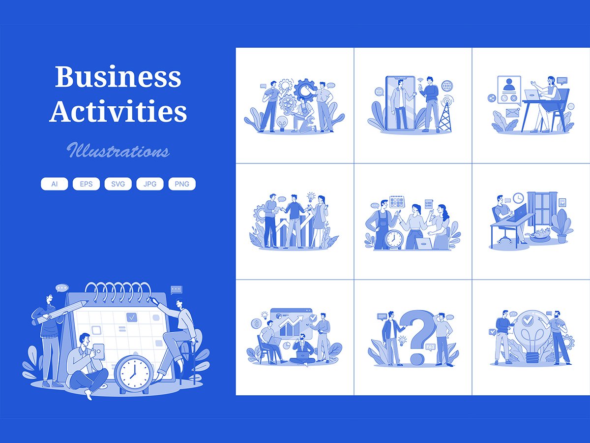 M674_ Business Activities Illustration Pack