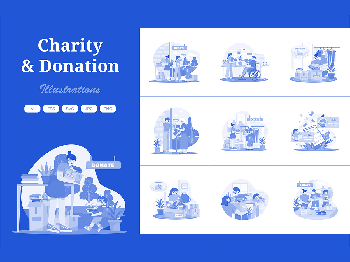 M671_Charity and Donation Illustration Pack