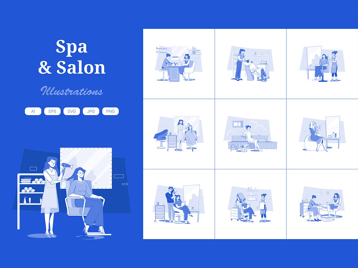 M669_ Beauty Salon and Spa Illustration Pack