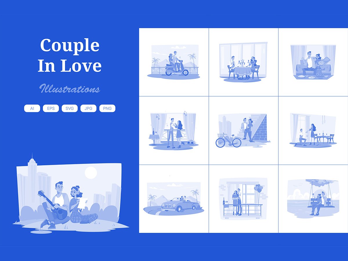 M667_ Couple In Love Illustration Pack 1