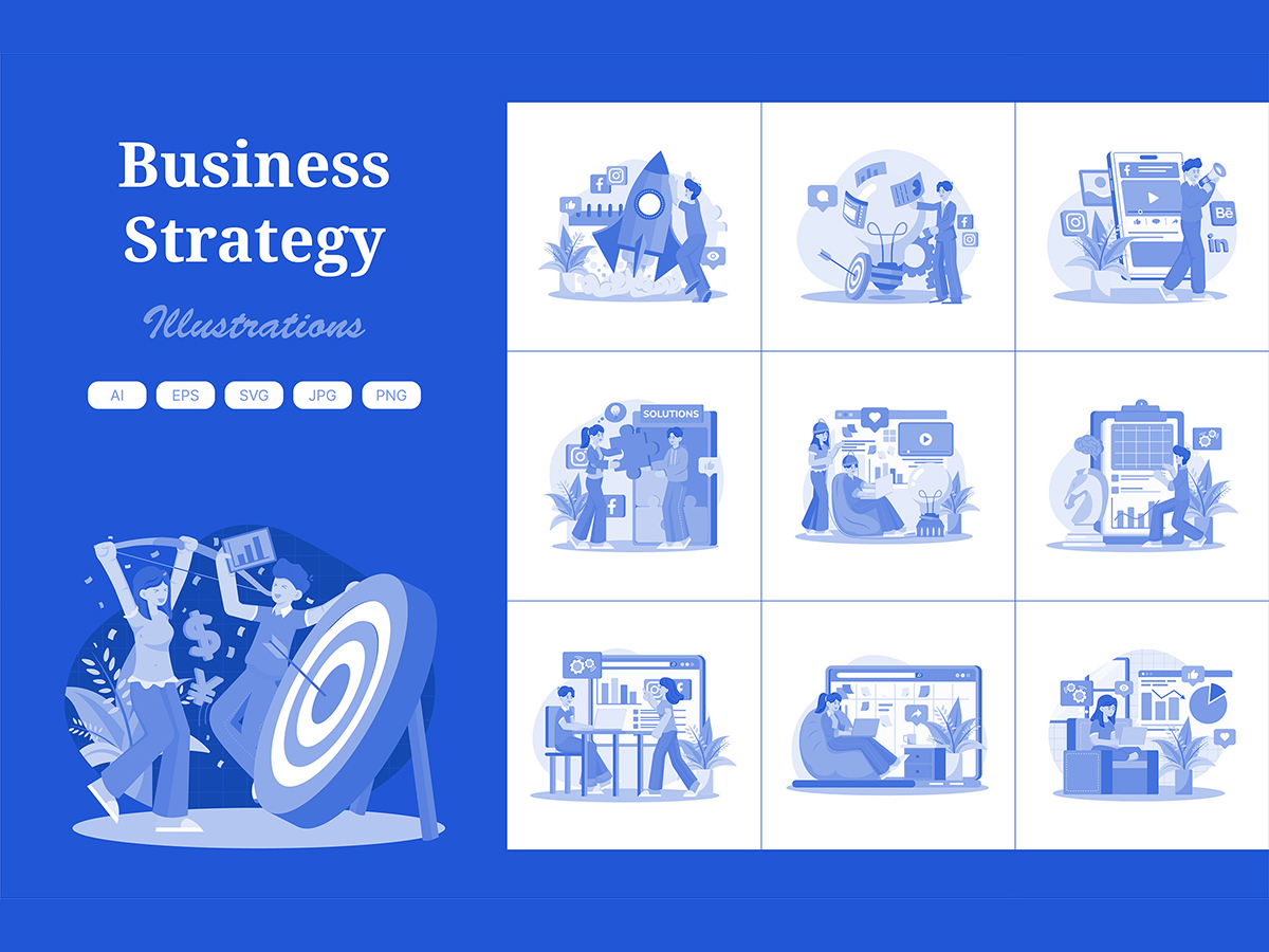 M666_ Business Strategy Illustration Pack 1