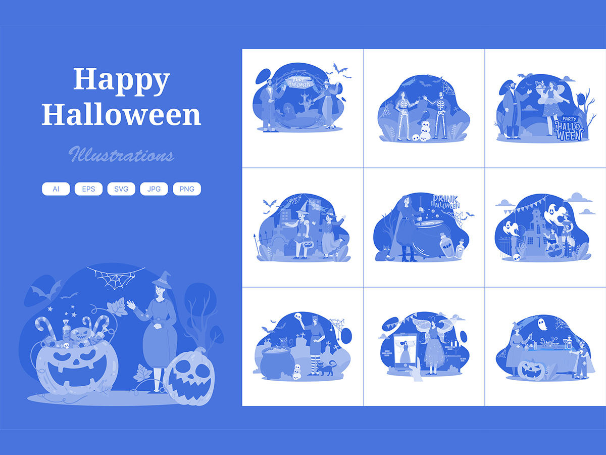 M663_ Happy Halloween Illustration Pack 1