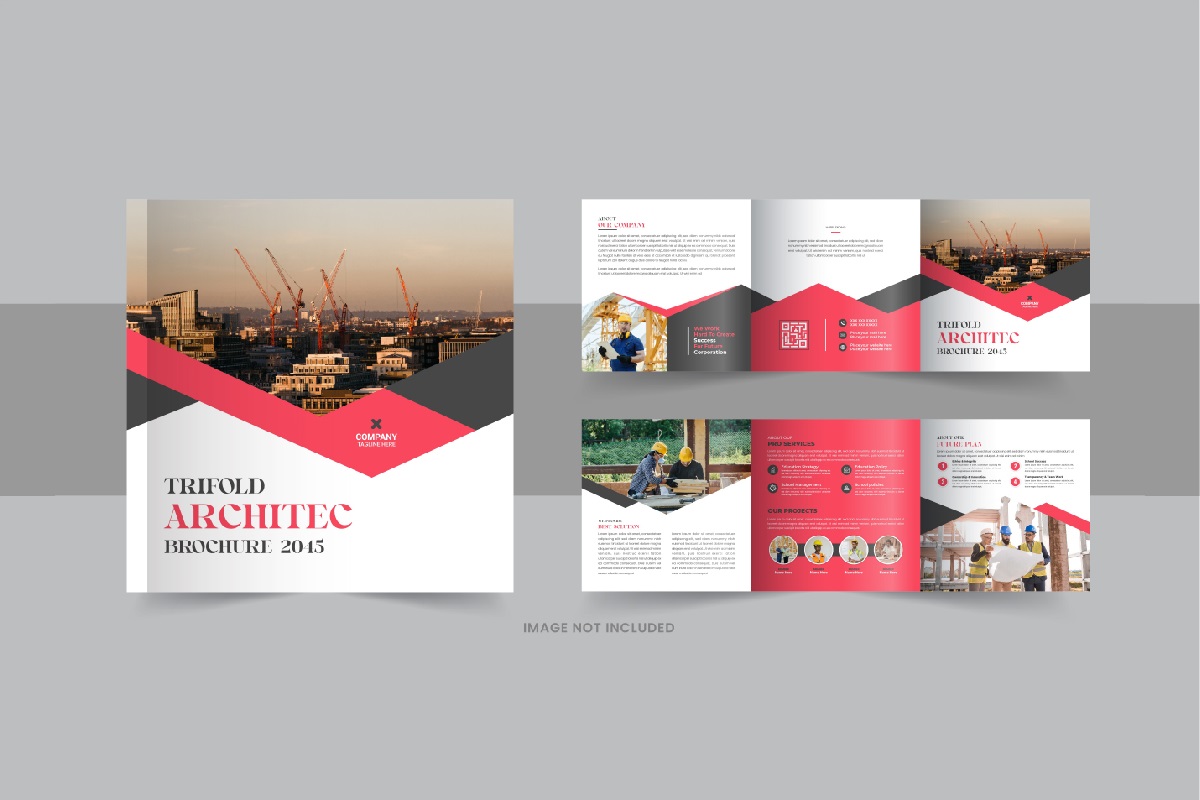 Architechture square trifold brochure or Square trifold brochure