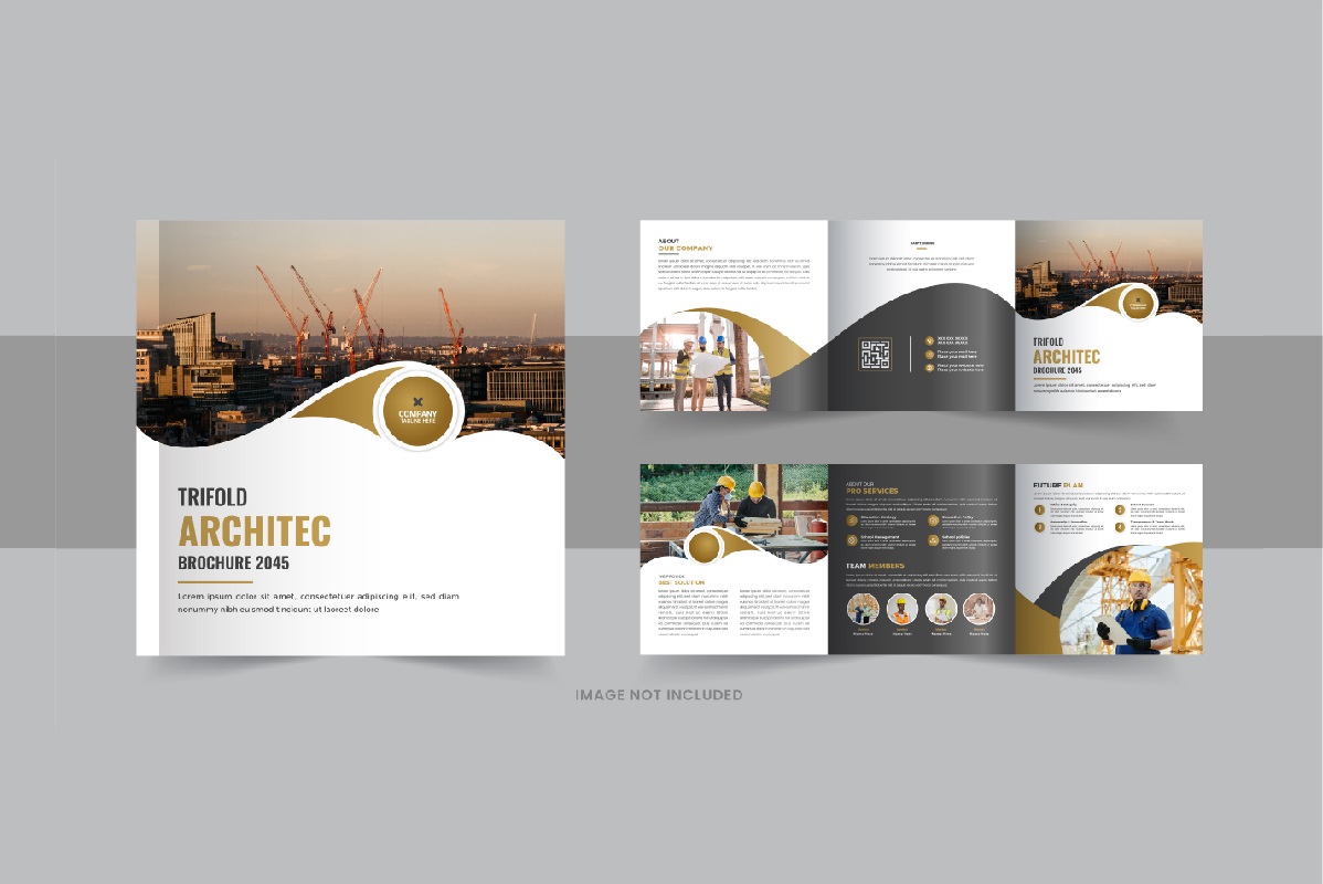 Architechture square trifold brochure or Square trifold brochure template