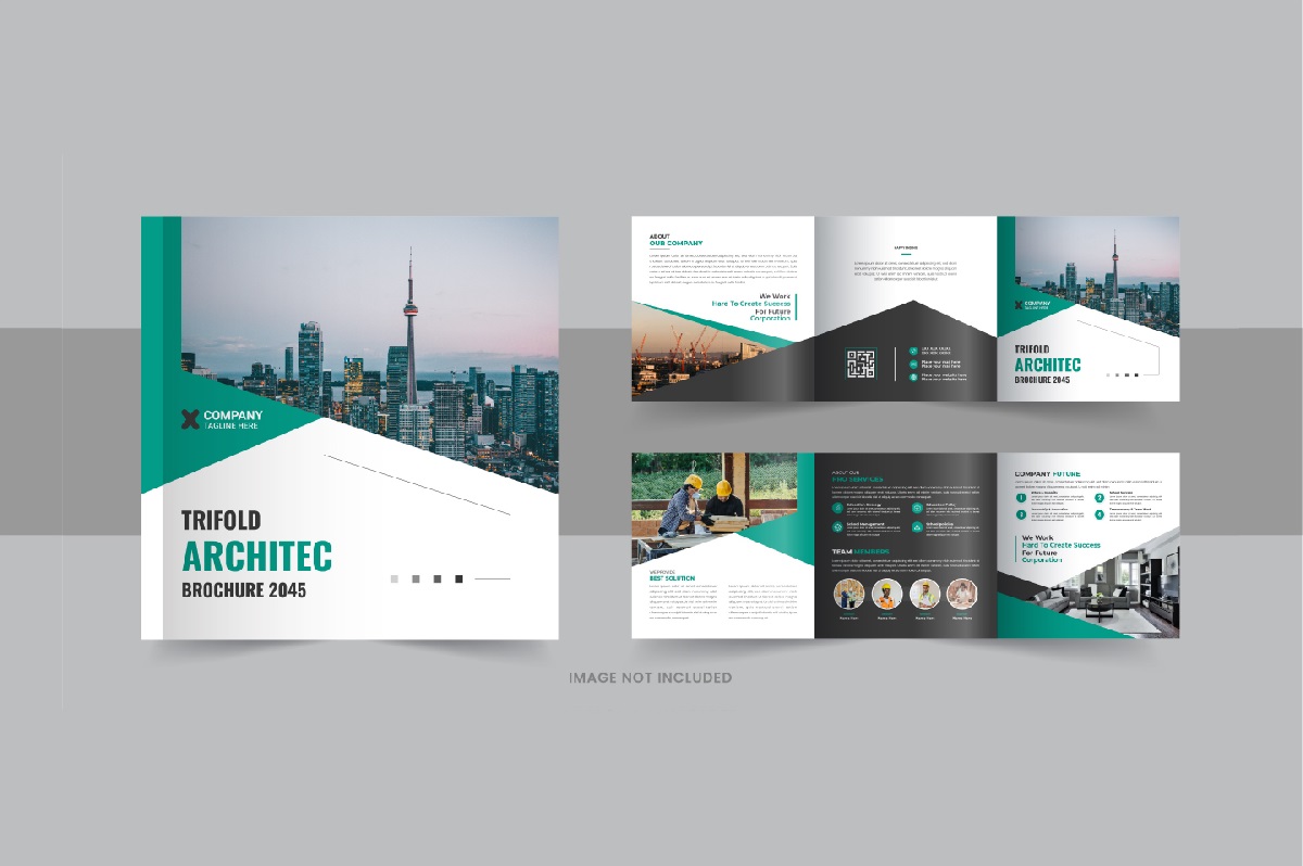 Architechture square trifold brochure or Square trifold brochure template design