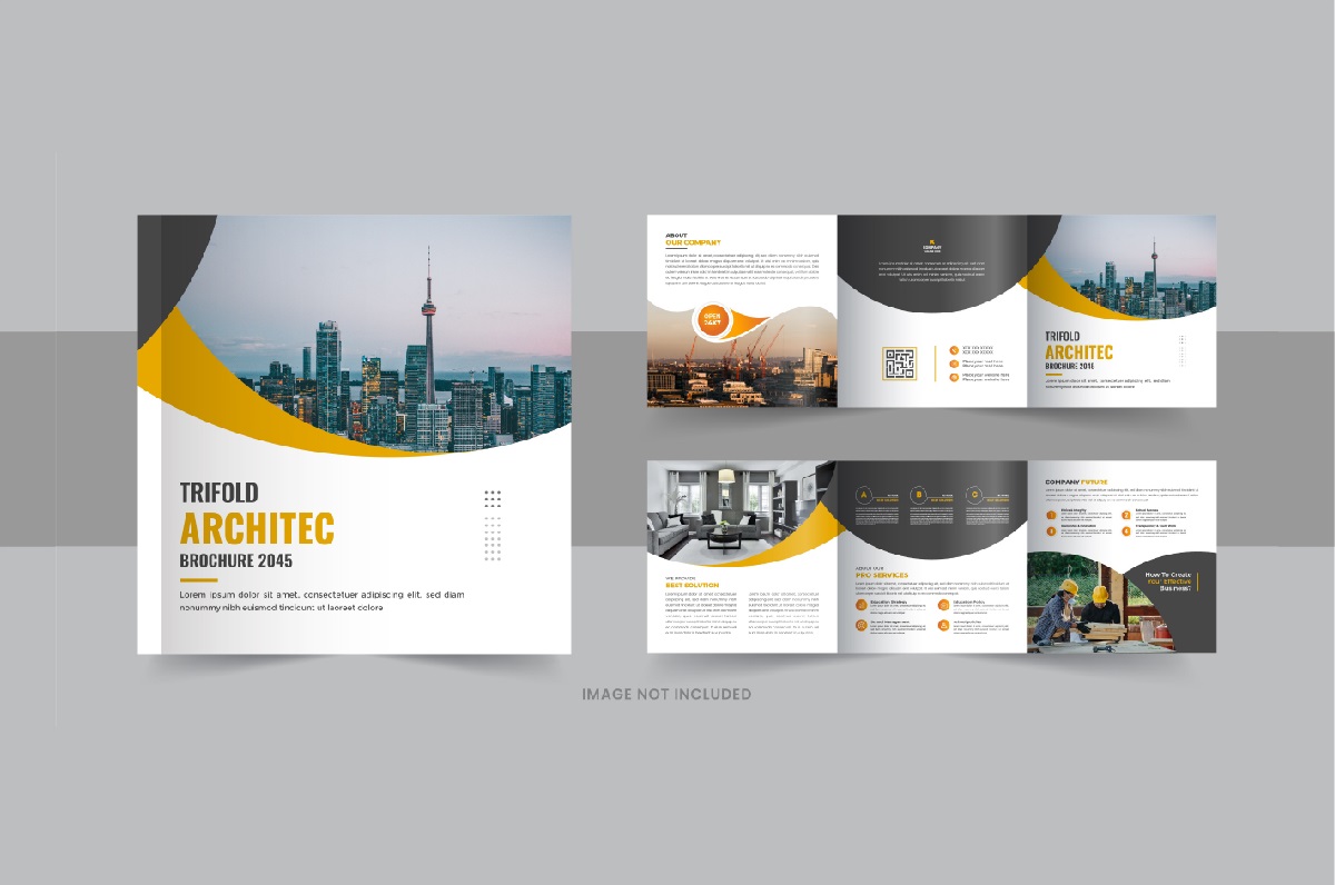 Architechture square trifold brochure or Square trifold brochure design layout