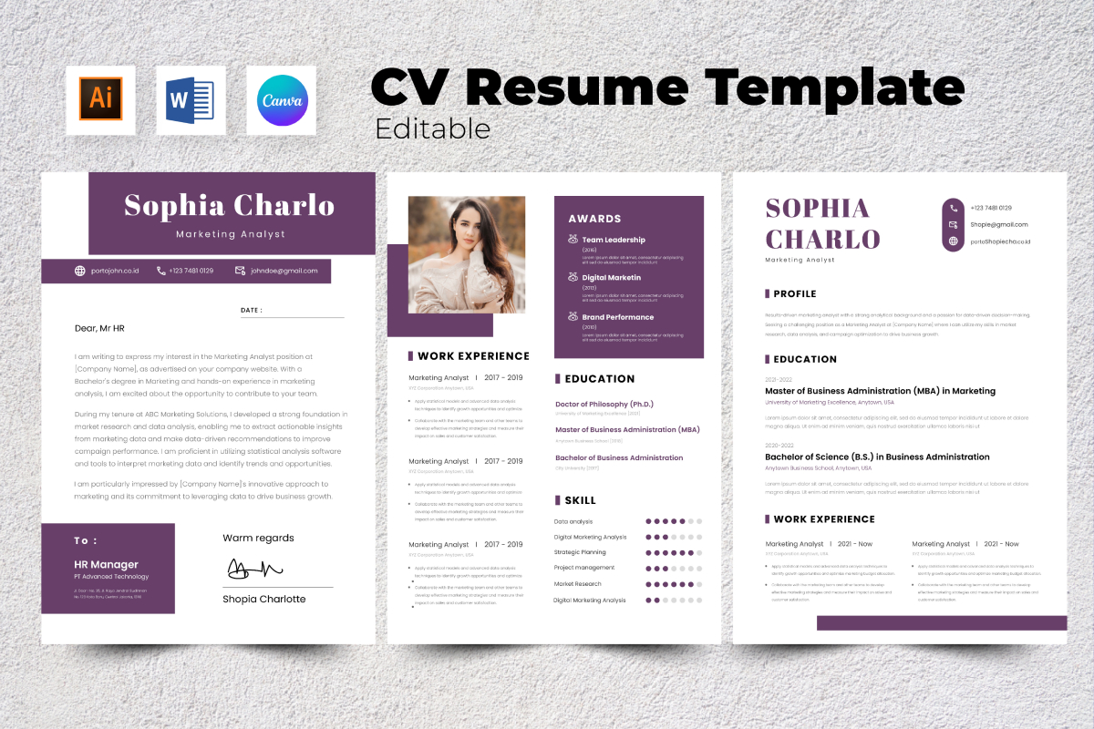 Resume / CV Marketing Analyst V6