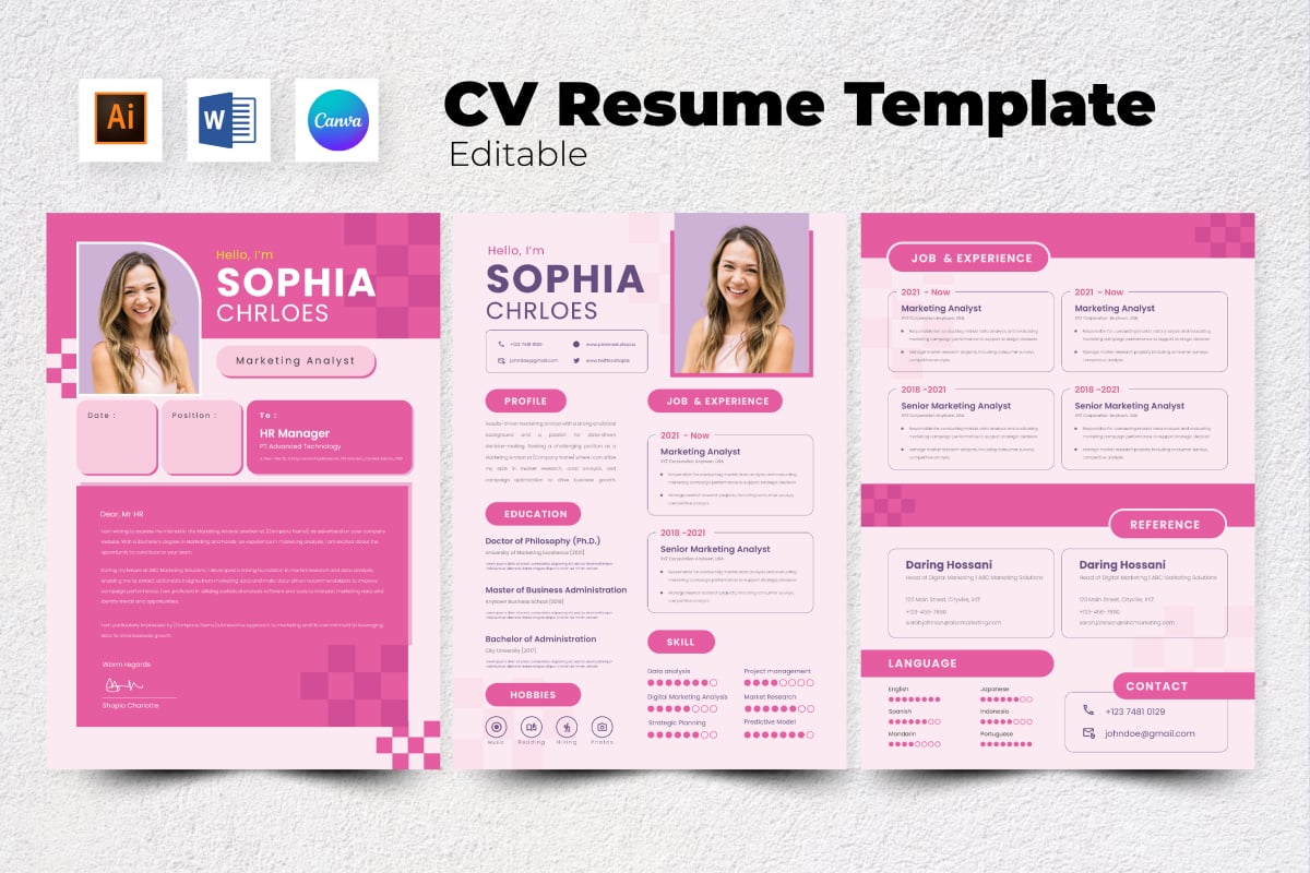 Resume / CV Marketing Analyst V7