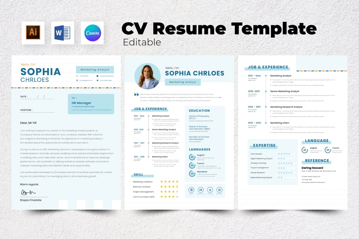 Resume / CV Marketing Analyst V8