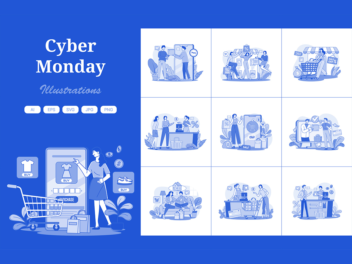 M656_ Cyber Monday Illustration Pack 1