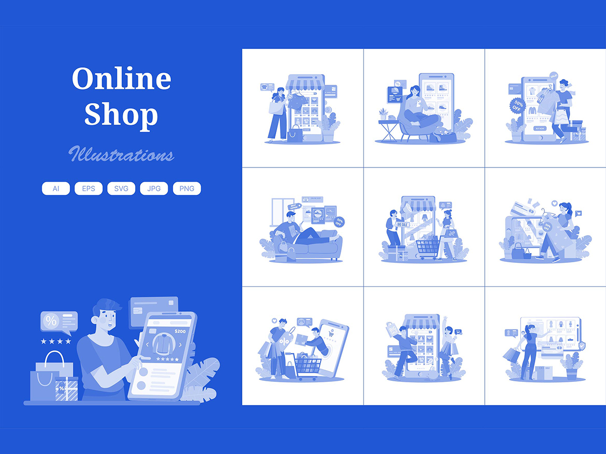 M648_ Online Shop Illustration Pack 1