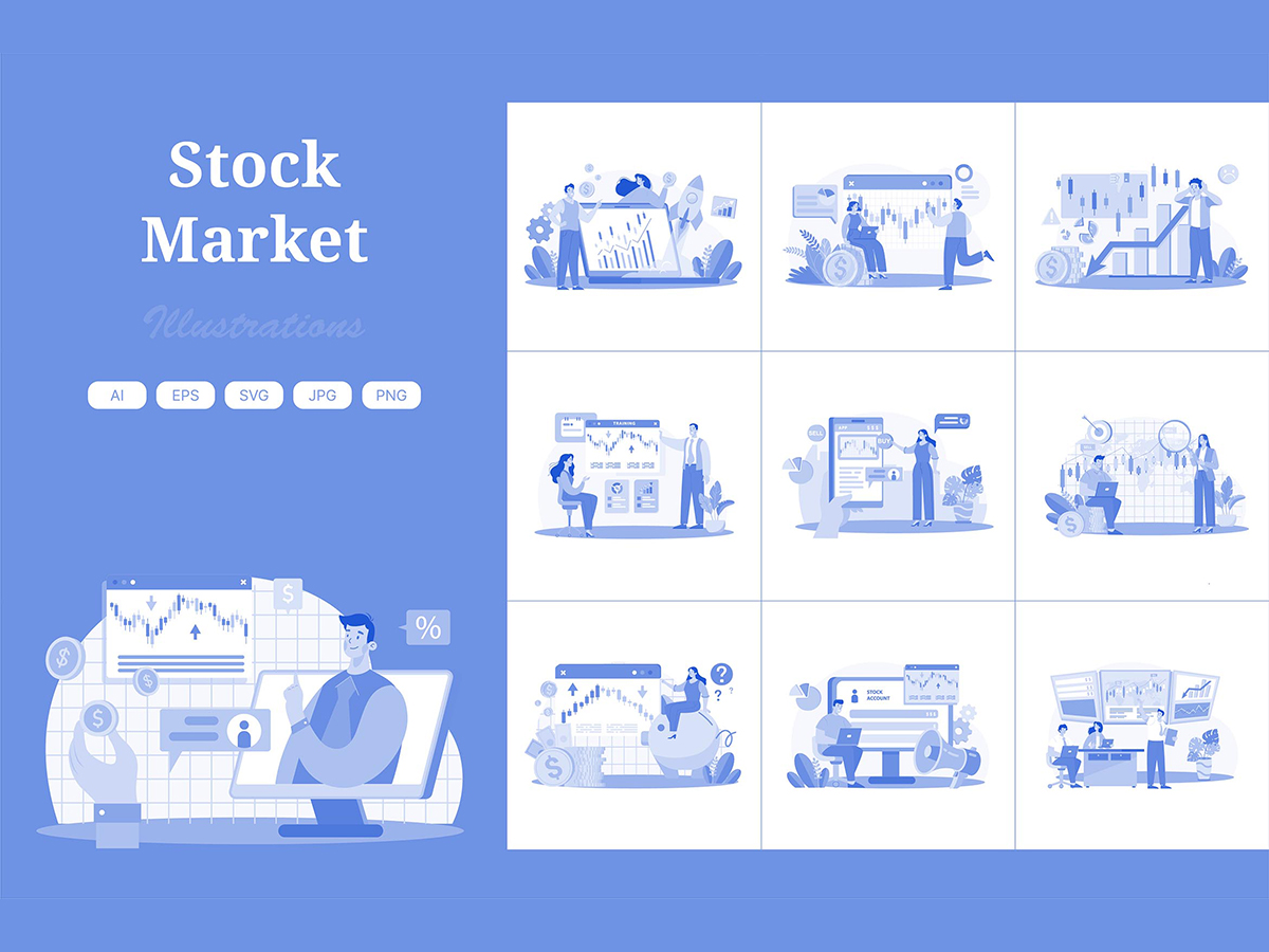 M642_ Stock Market Illustration Pack 1
