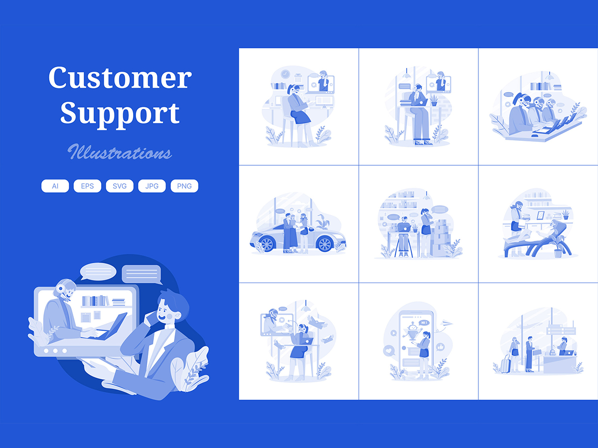 M632_ Customer Support Illustration Pack 1