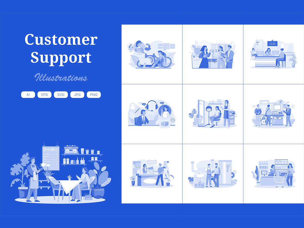 M628_ Customer Support Illustration Pack