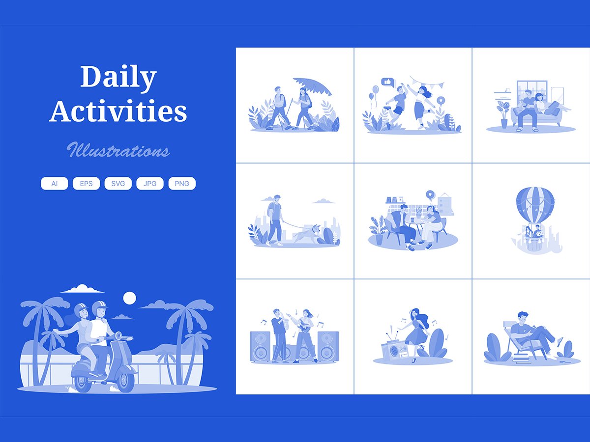 M621_ Daily Activities Illustration Pack 3