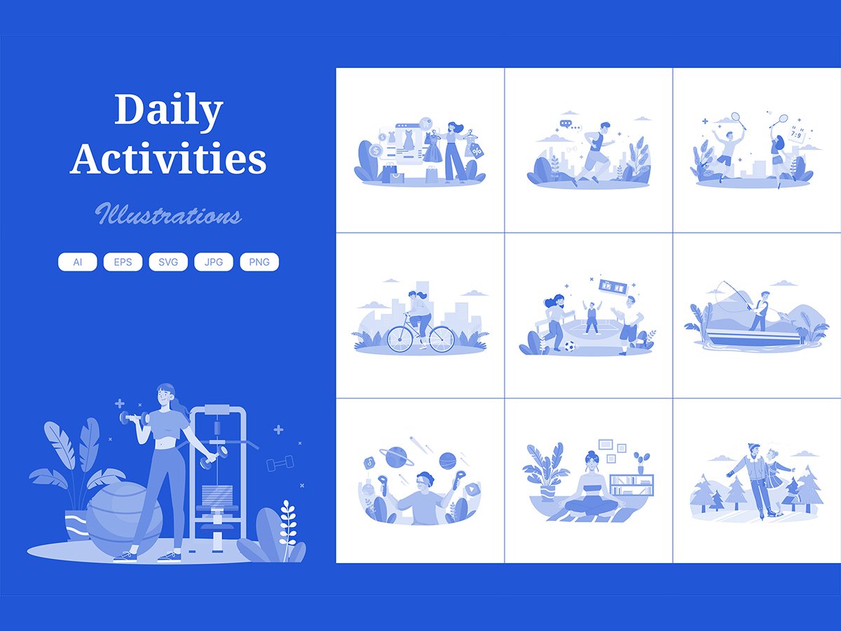 M621_ Daily Activities Illustration Pack 4