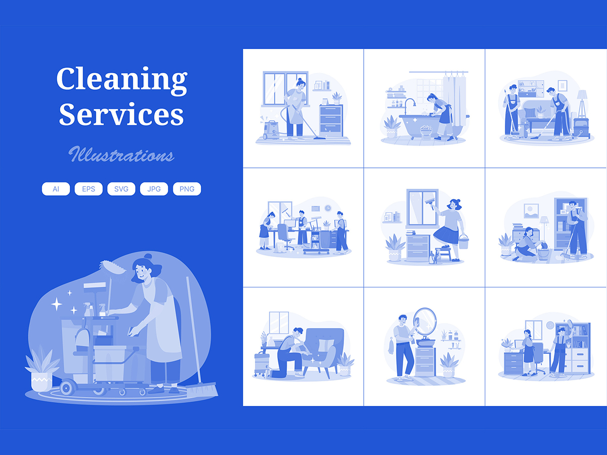 M606_ Cleaning Services Illustration Pack 1