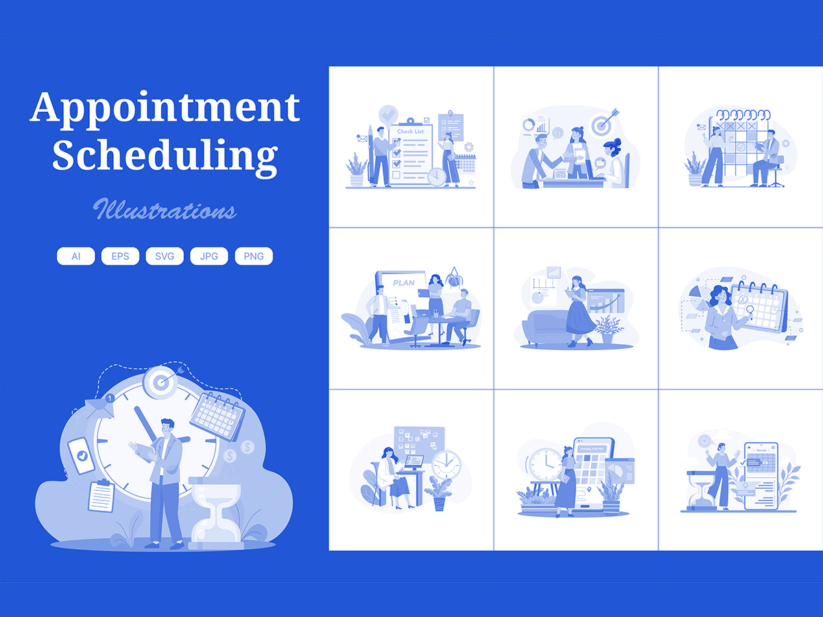 M605_ Appointment Scheduling Illustration Pack 2