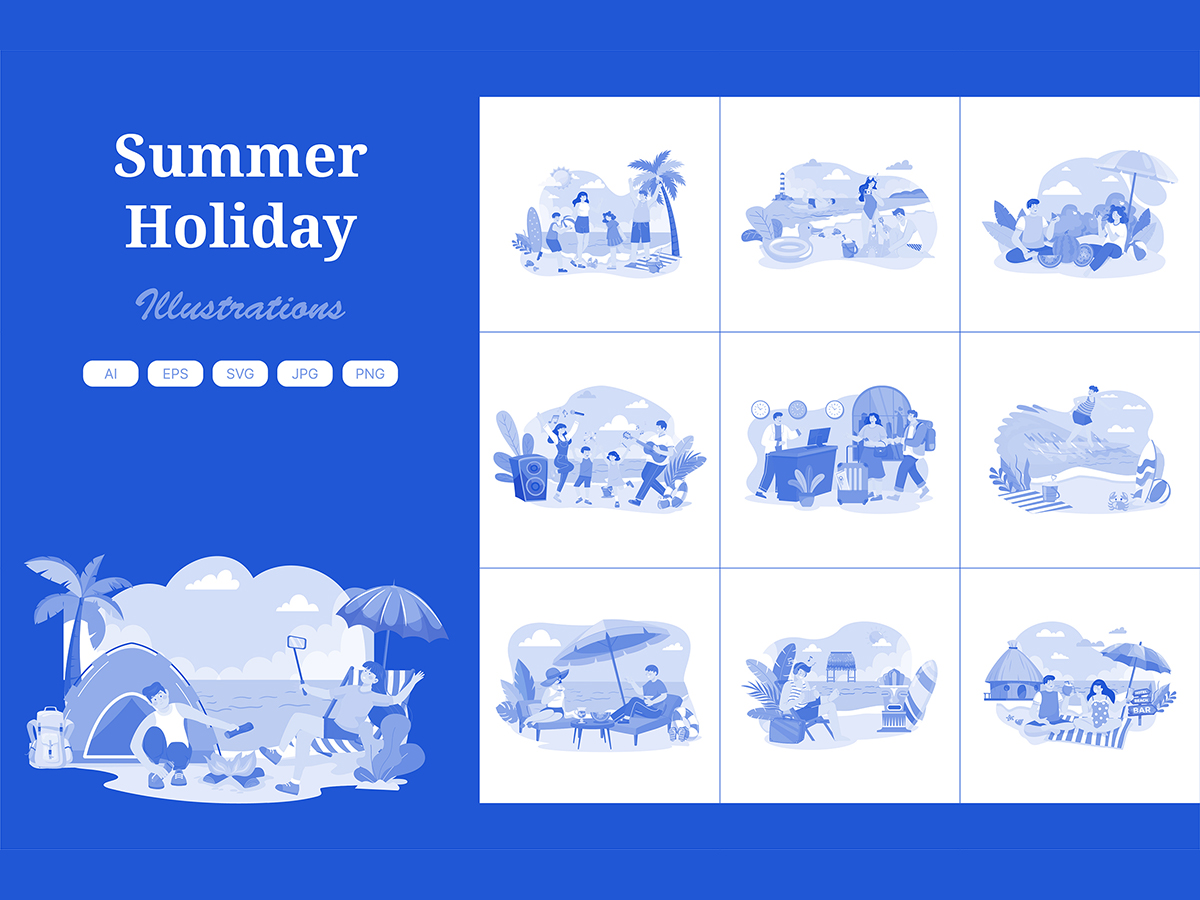M586_ Summer Holiday Illustration Pack 2