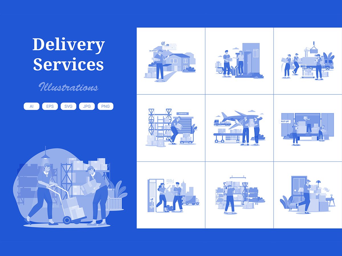 M585_ Delivery Services Illustration Pack 2