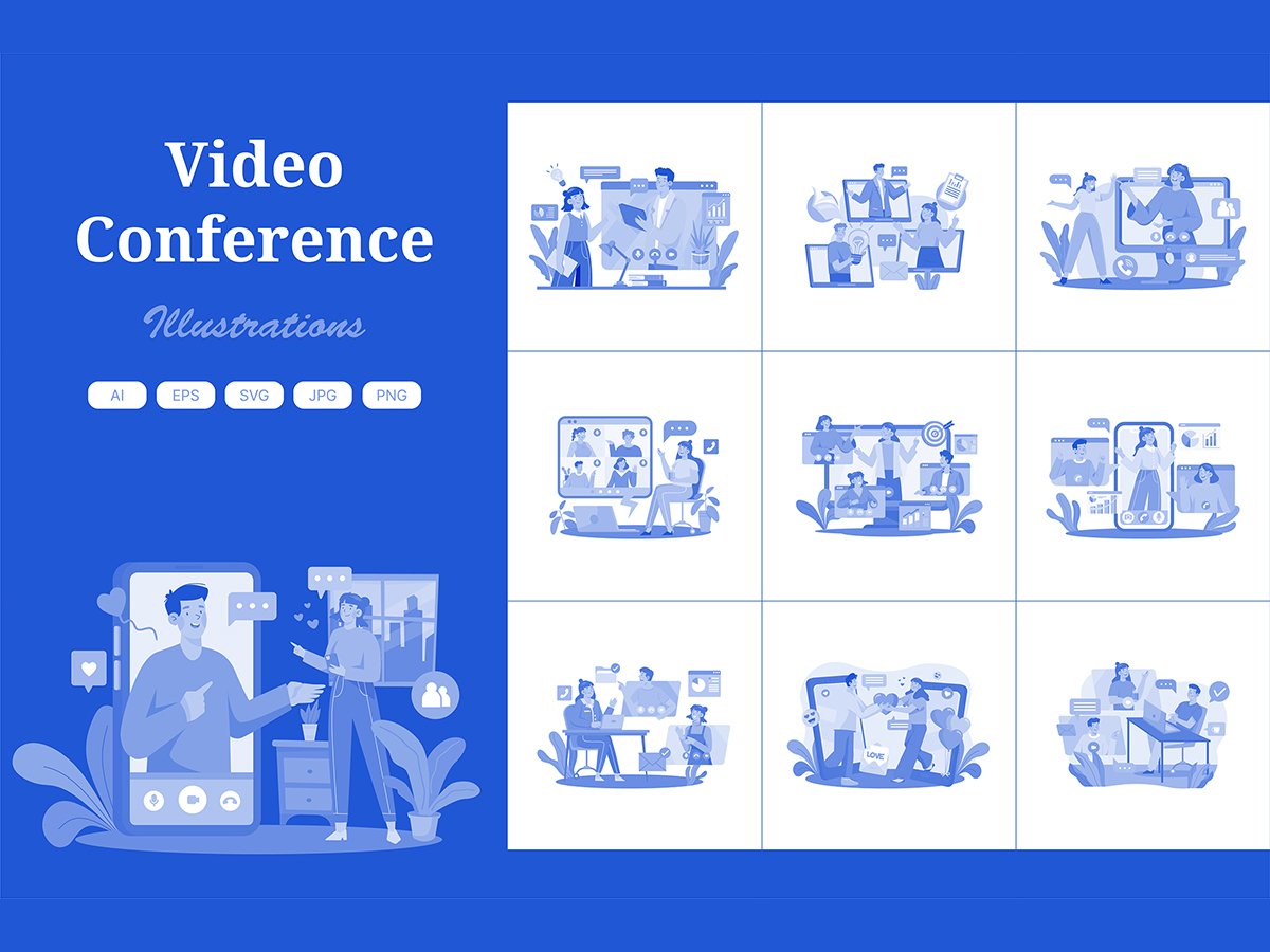 M576_ Video Conference Illustration Pack 2