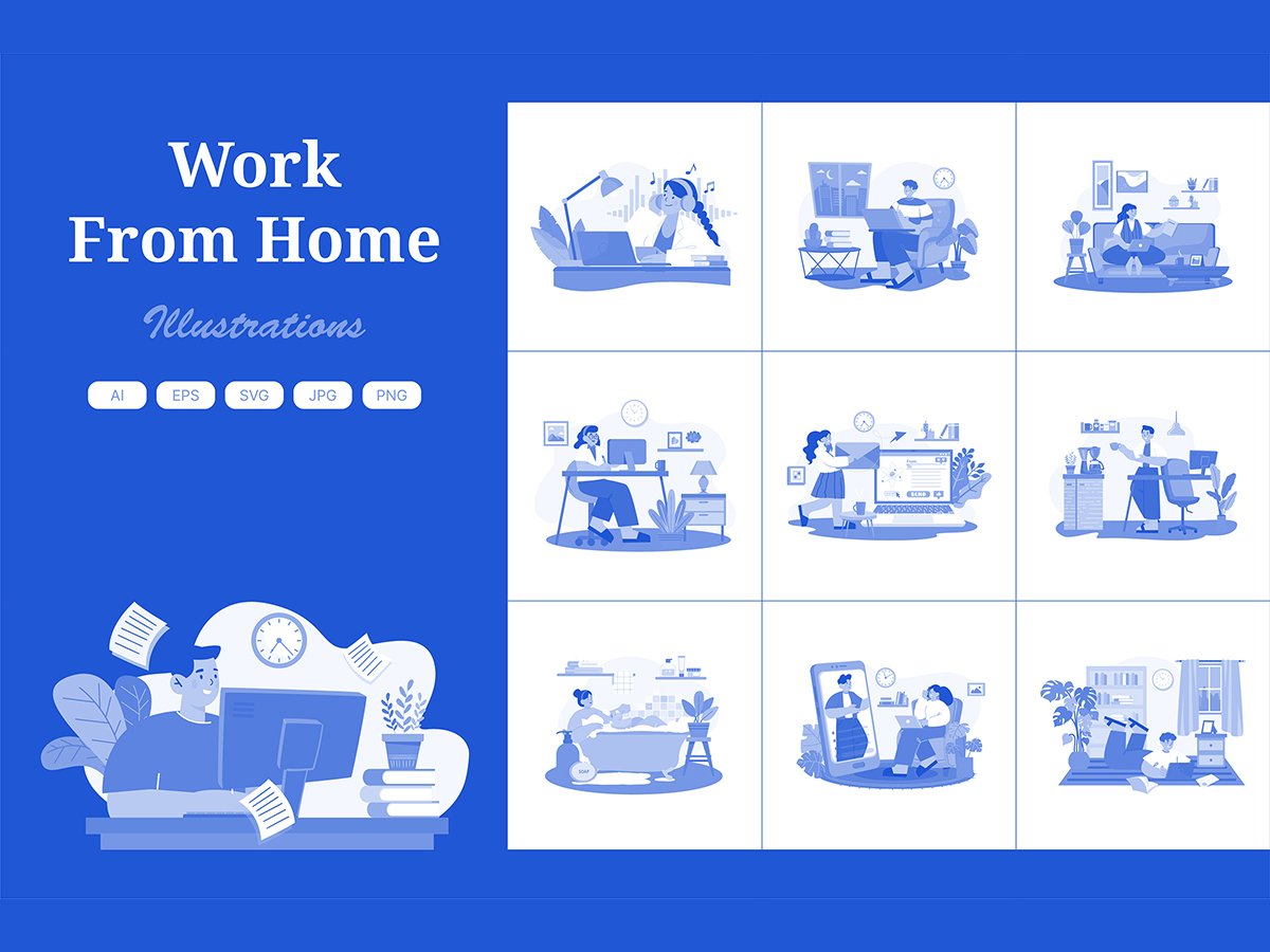 M575_ Work from home Illustration Pack 2