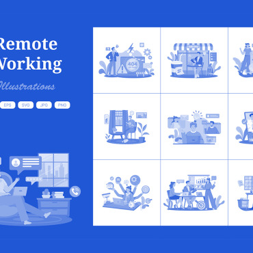 Remote Work Illustrations Templates 408955