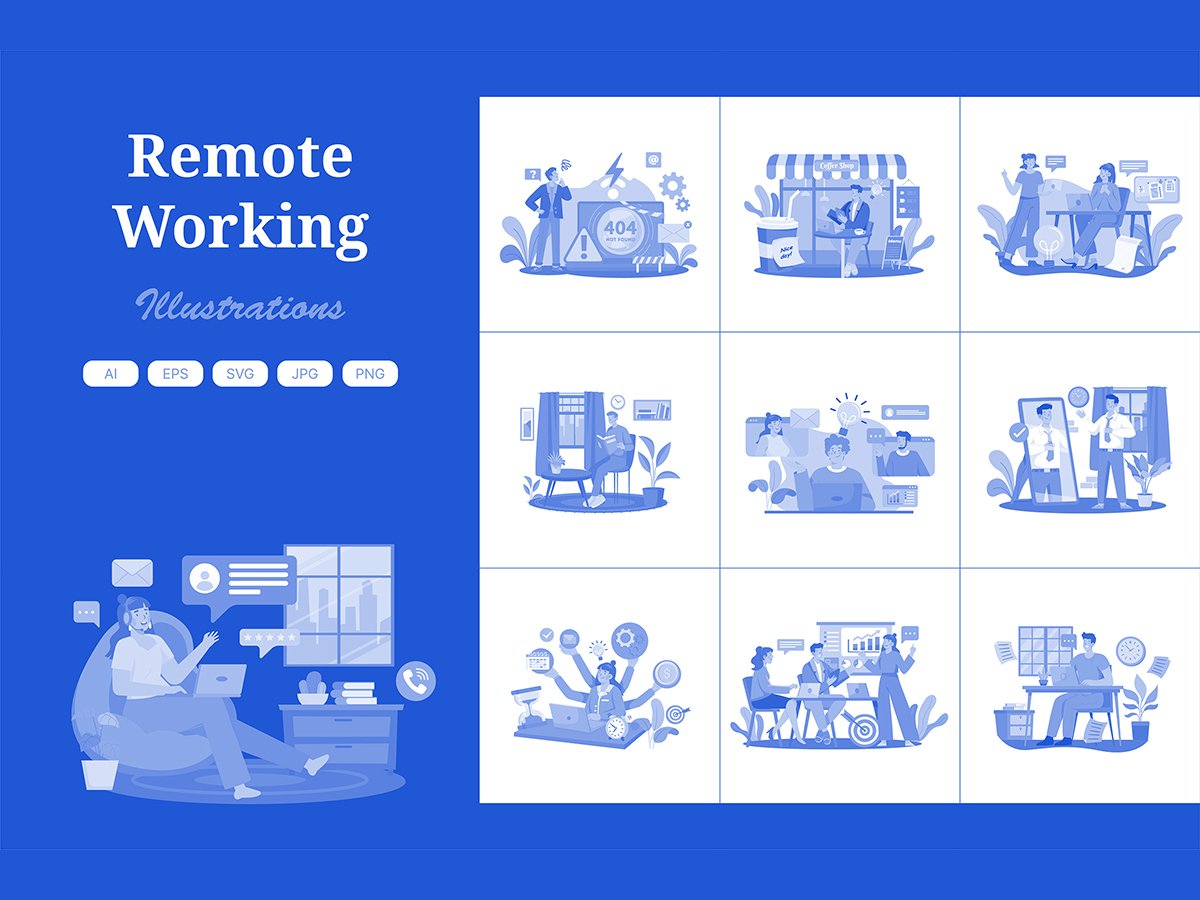 M574_ Remote Working Illustration Pack 3