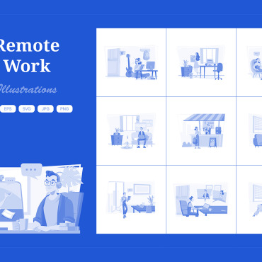 Remote Work Illustrations Templates 408971