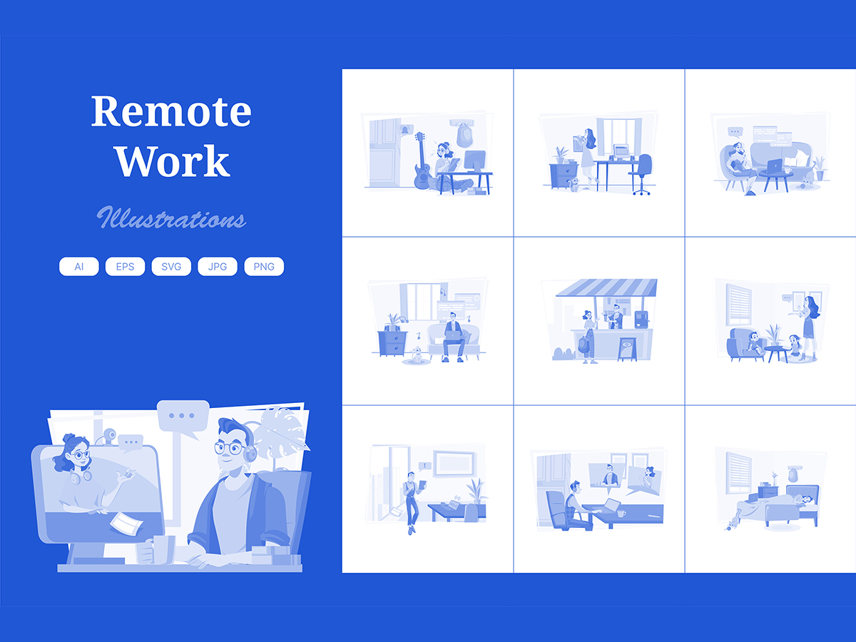 M560_ Remote Work Illustration Pack 2