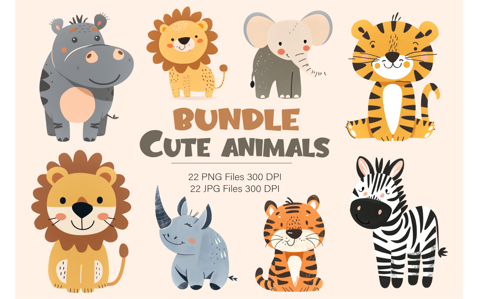 Bundle Cute animals. TShirt Sticker.