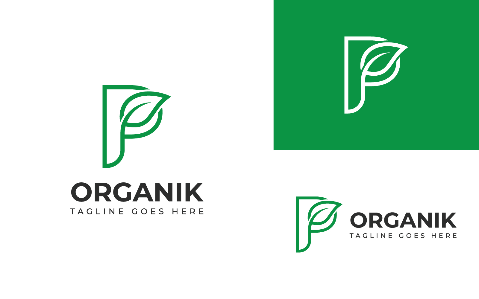 P Leaf Logo Template Design
