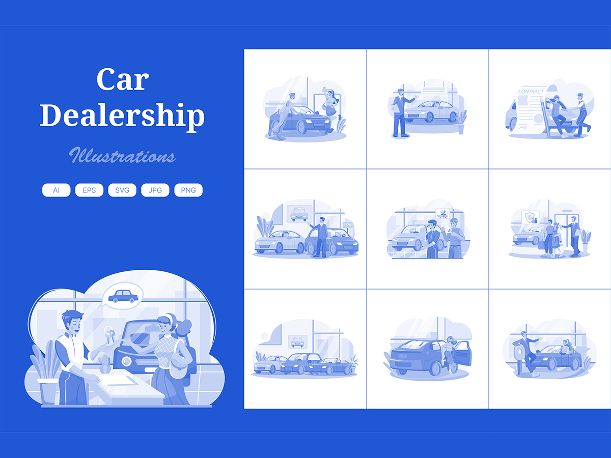 M559_ Car Dealership Illustration Pack 3