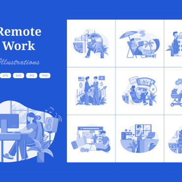 Remote Work Illustrations Templates 409337