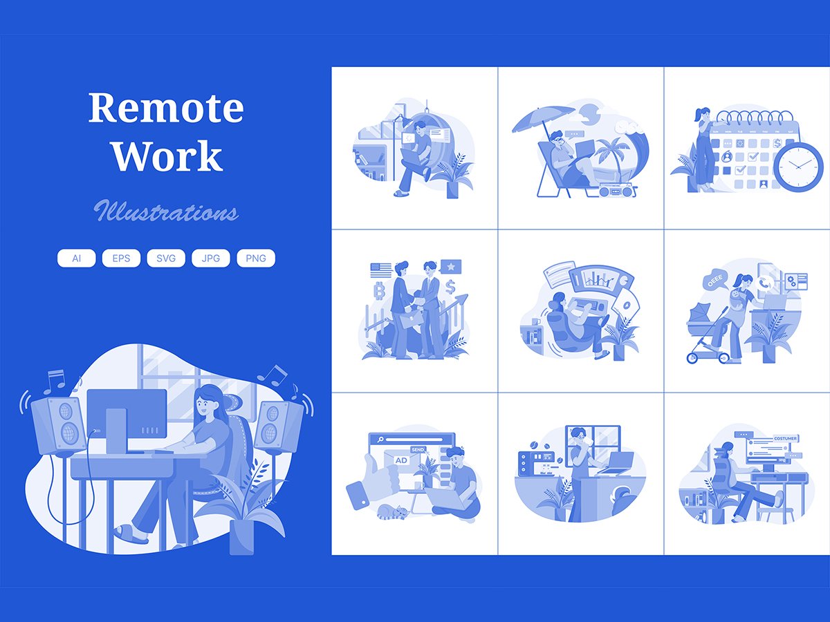 M557_ Remote Work Illustration Pack 3