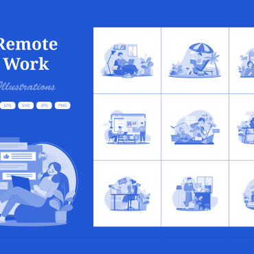 Remote Work Illustrations Templates 409343