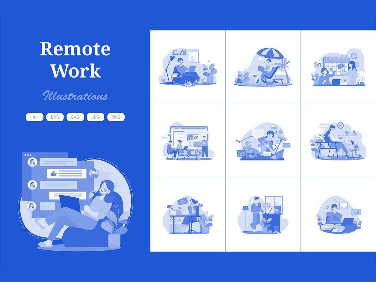 M553_ Remote Work Illustration Pack 2
