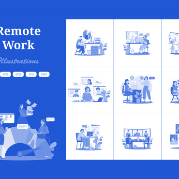 Remote Work Illustrations Templates 409344