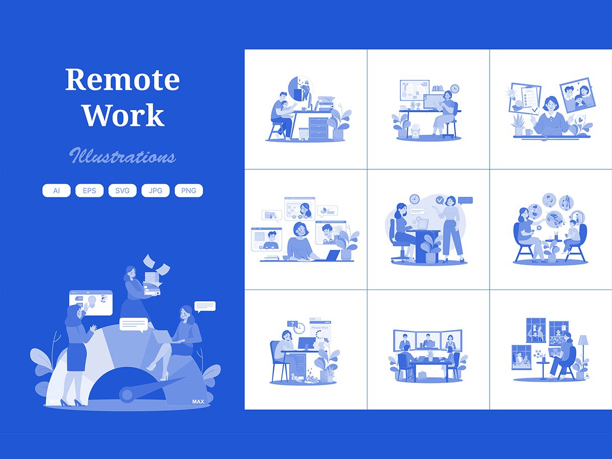 M553_ Remote Work Illustration Pack 3