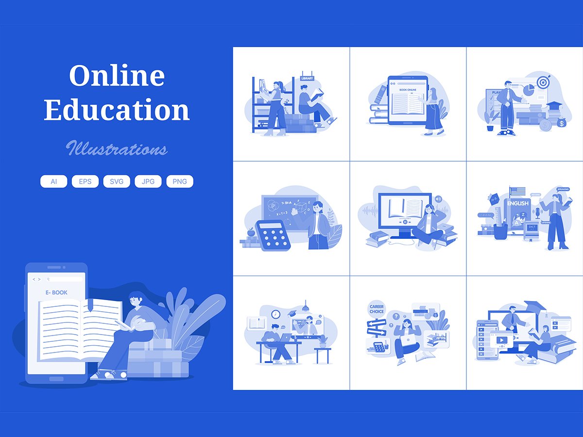 M551_ Online Education Illustration Pack 2