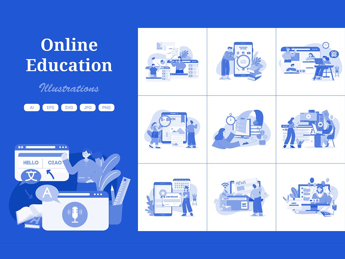 M551_ Online Education Illustration Pack 3