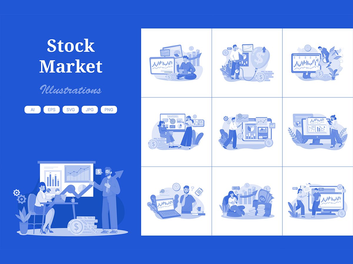 M533_ Stock Market Illustration Pack 2