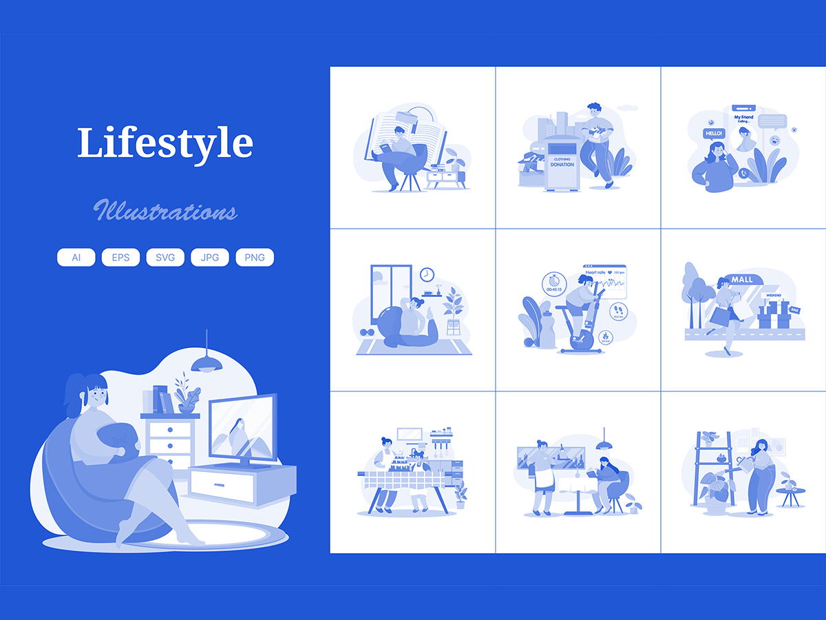M532_ Daily Lifestyle Illustration Pack 3