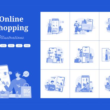 Shopping Online Illustrations Templates 409376