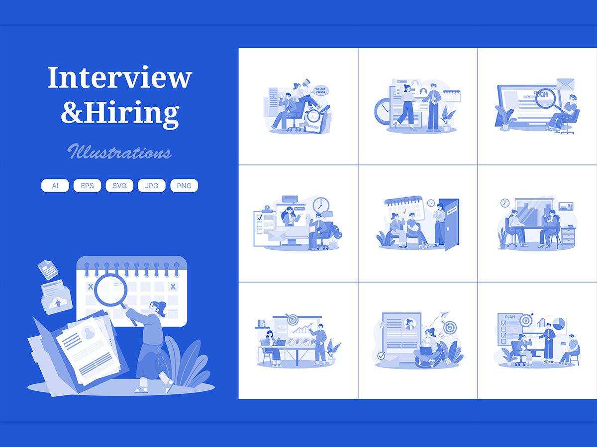 M528_ Interview and Hiring Illustration Pack 2