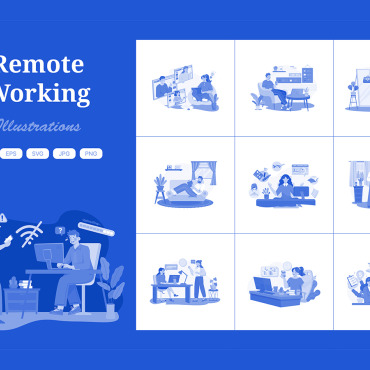 Remote Work Illustrations Templates 409379
