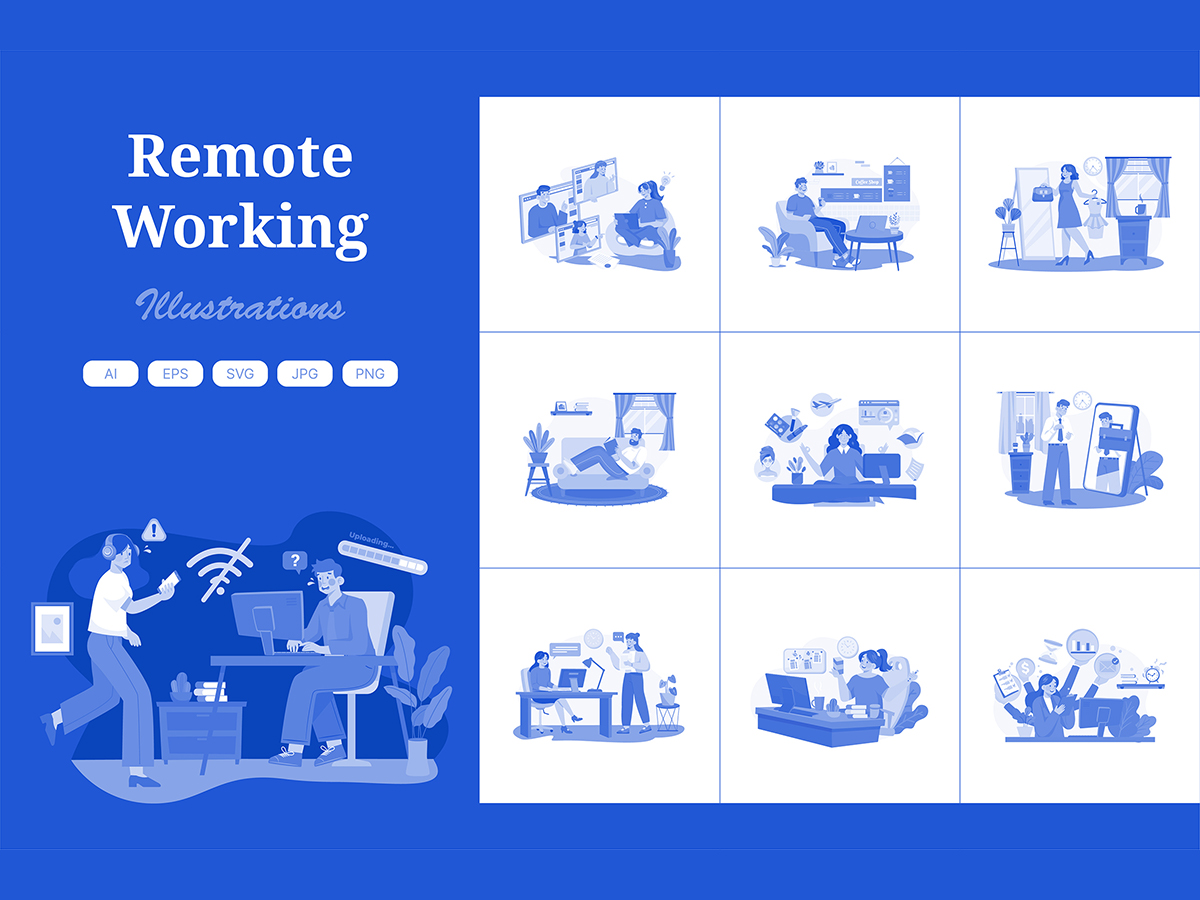 M527_ Remote Working Illustration Pack 3