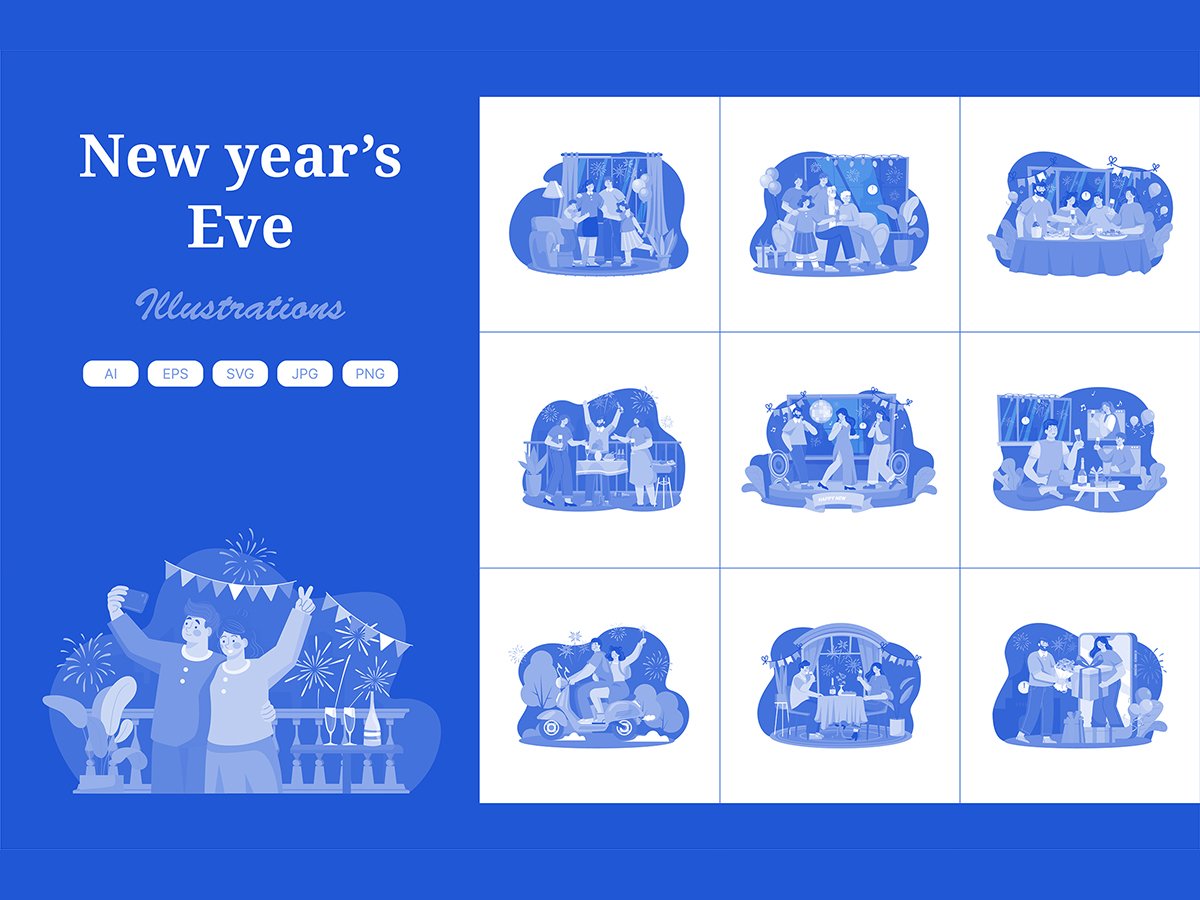 M520_ New Year’s Eve Illustration Pack 2