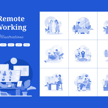 Remote Work Illustrations Templates 409397
